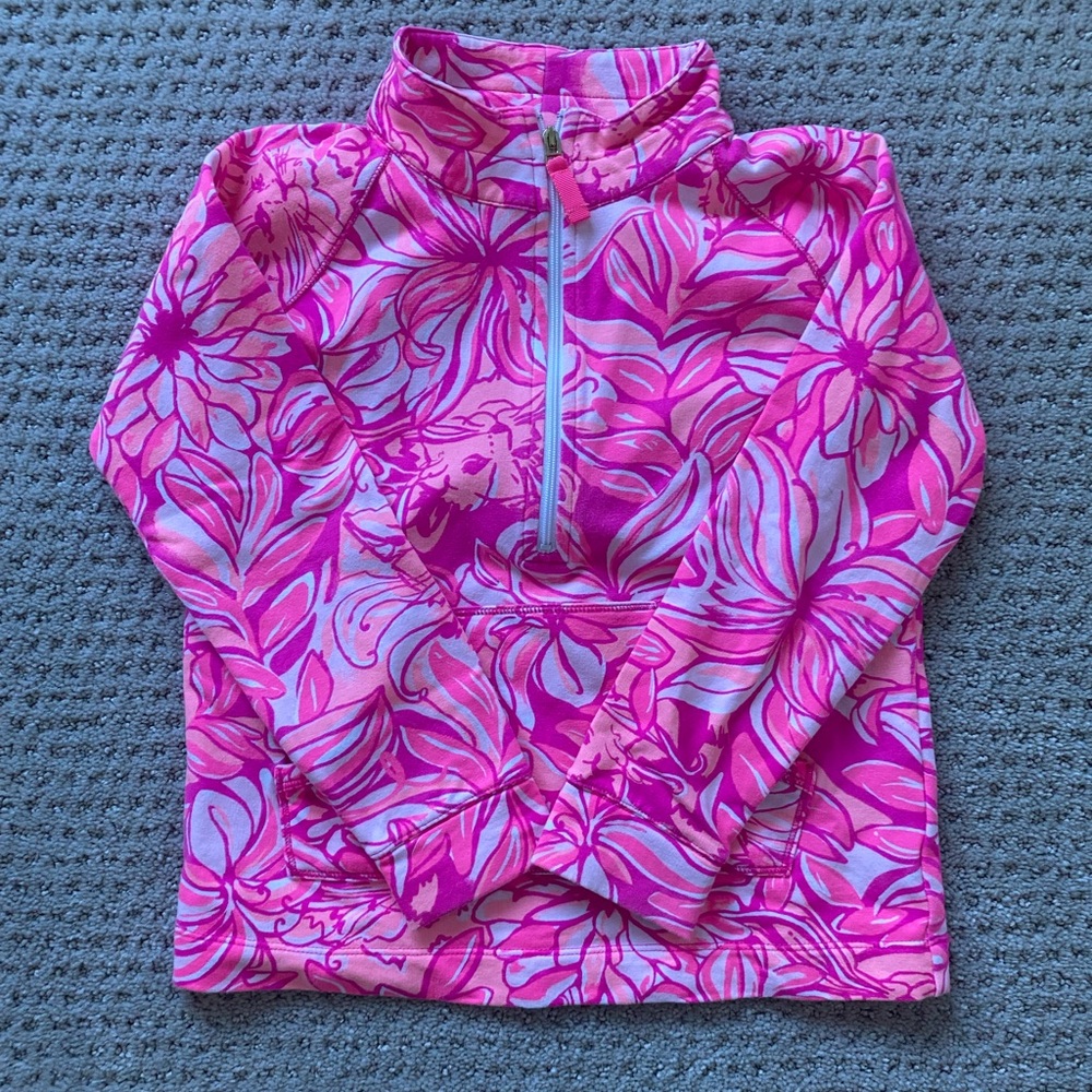 Lilly Pulitzer girls quarter zip, size M/6-7.